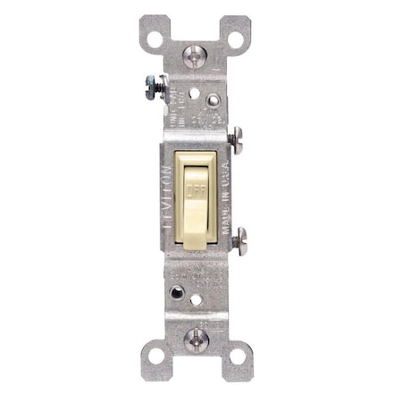 Eaton Wiring Devices Leviton 15 amps Single Pole Toggle AC Quiet Switch Ivory 1 pk 01451-2IS